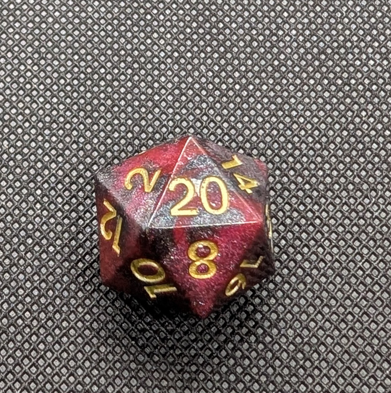 UV Reactive multicoloured polyhedral dice set with extra shard d4 and gem d4